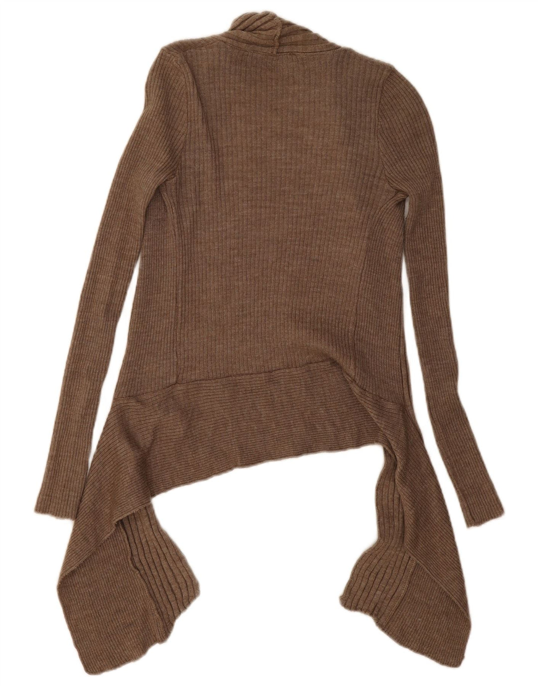 Zara Γυναικείο Ασύμμετρο Ανοιχτό Ζακέτα UK 12 Medium Beige