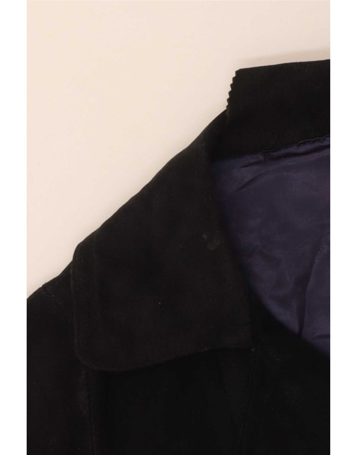 Vintage γυναικείο σουέτ σακάκι με 3 κουμπιά UK 16 Large Navy Blue