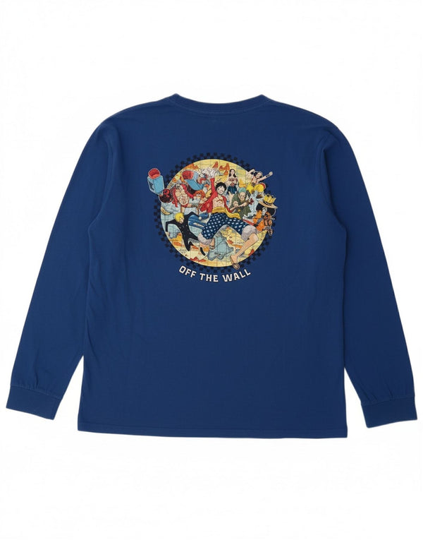 VANS Boys Straw Hat Crew Graphic Top Μακρυμάνικο 14-15 ετών XL Μπλε