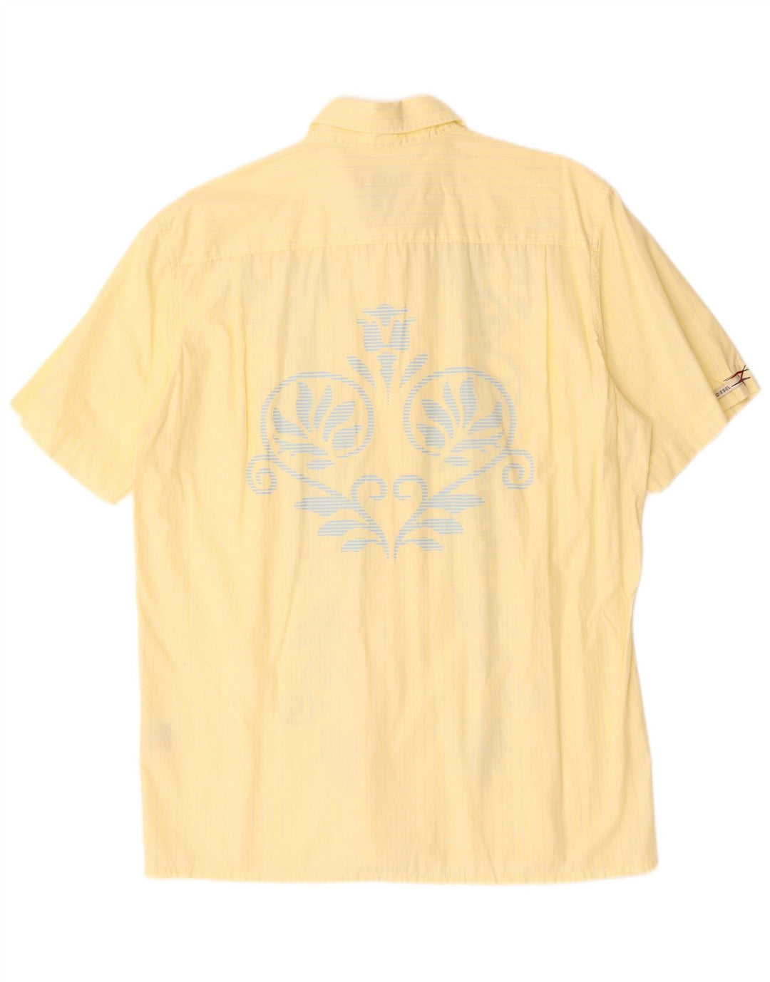 Ανδρικό κοντομάνικο πουκάμισο DIESEL XL Κίτρινο βαμβακερό Paisley