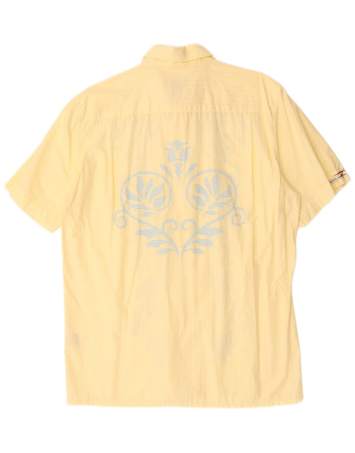 Ανδρικό κοντομάνικο πουκάμισο DIESEL XL Κίτρινο βαμβακερό Paisley