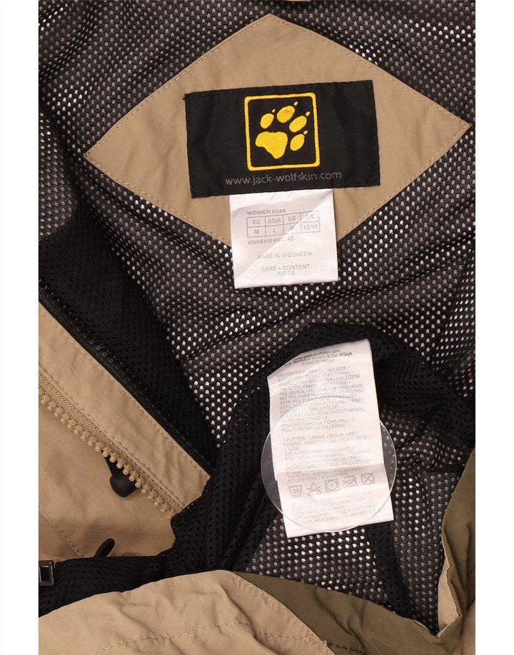 Jack Wolfskin γυναικείο μπουφάν βροχής με κουκούλα UK 12/14 Medium Beige Colourblock