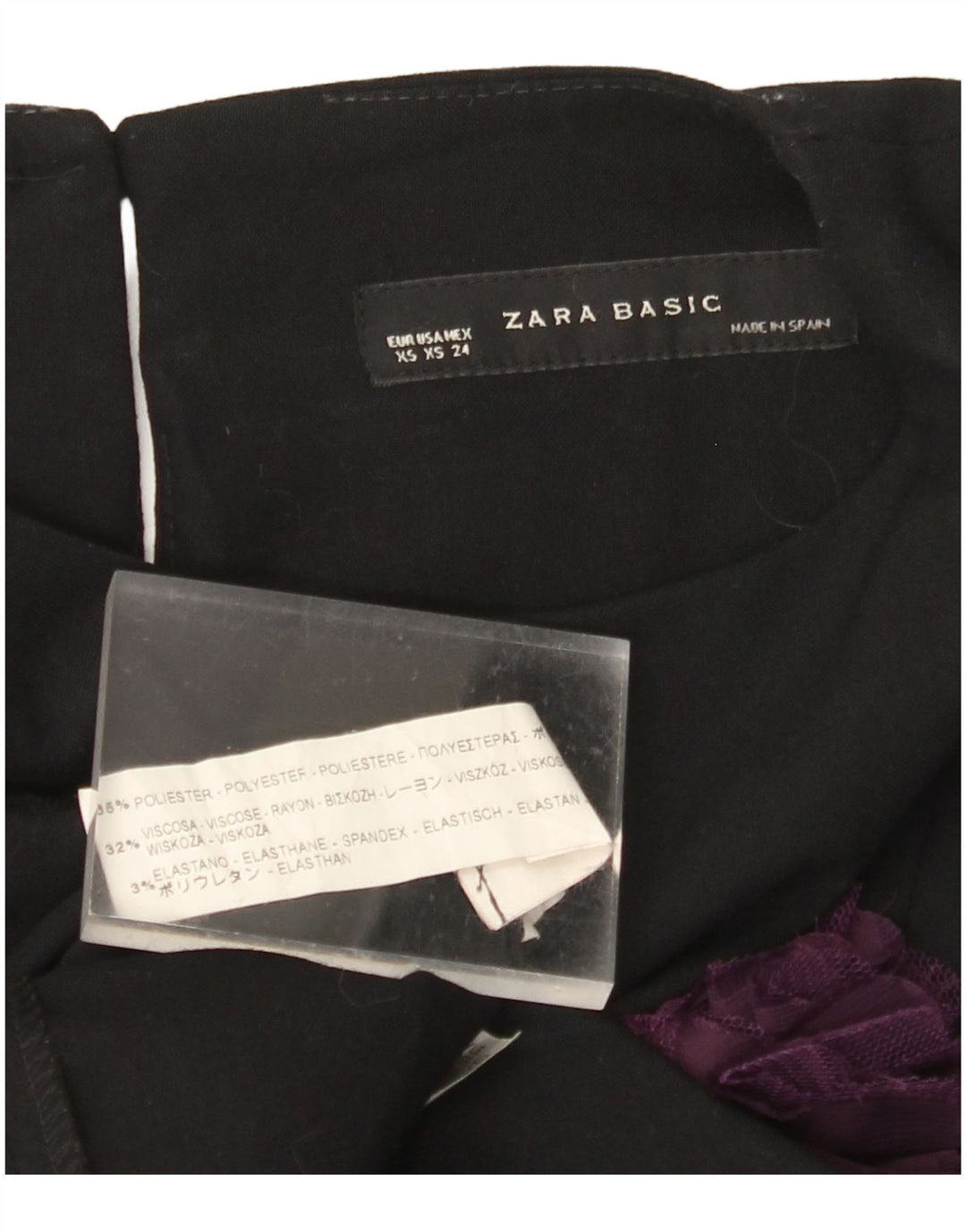 Γυναικείο αμάνικο φόρεμα ZARA UK 4 XS Μαύρο φλοράλ πολυεστέρας