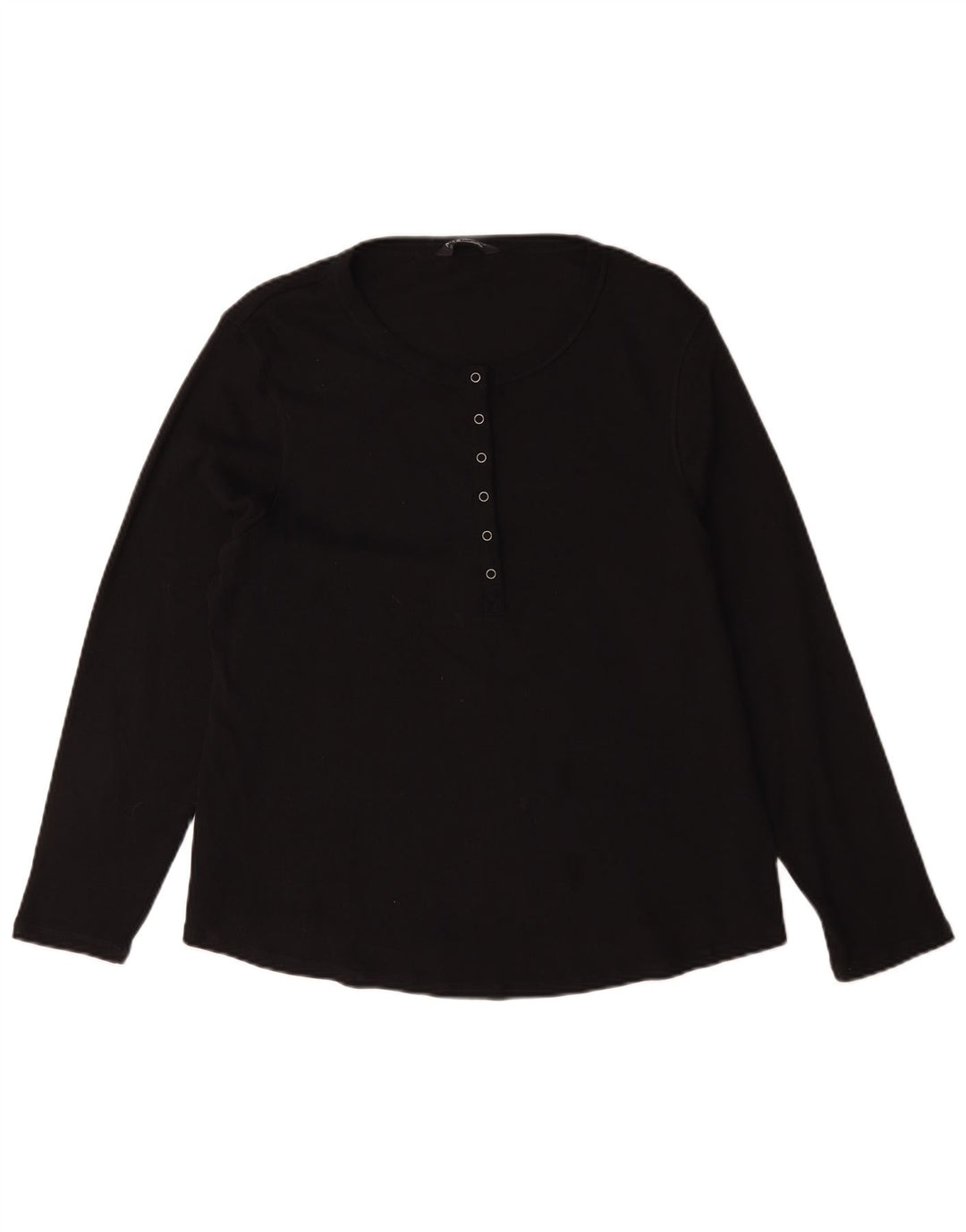 Marks & Spencer Γυναικείο τοπ μακρυμάνικο UK 22 3XL μαύρο βαμβακερό