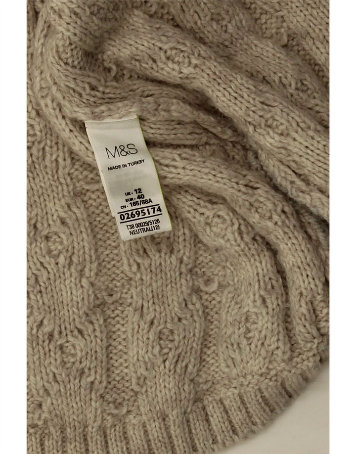 Marks & Spencer Γυναικείο ανοιχτό πουλόβερ UK 12 Medium Beige