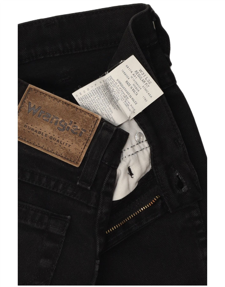 Ανδρικό τζιν ίσιο Wrangler Regular Fit W31 L29 Μαύρο βαμβακερό