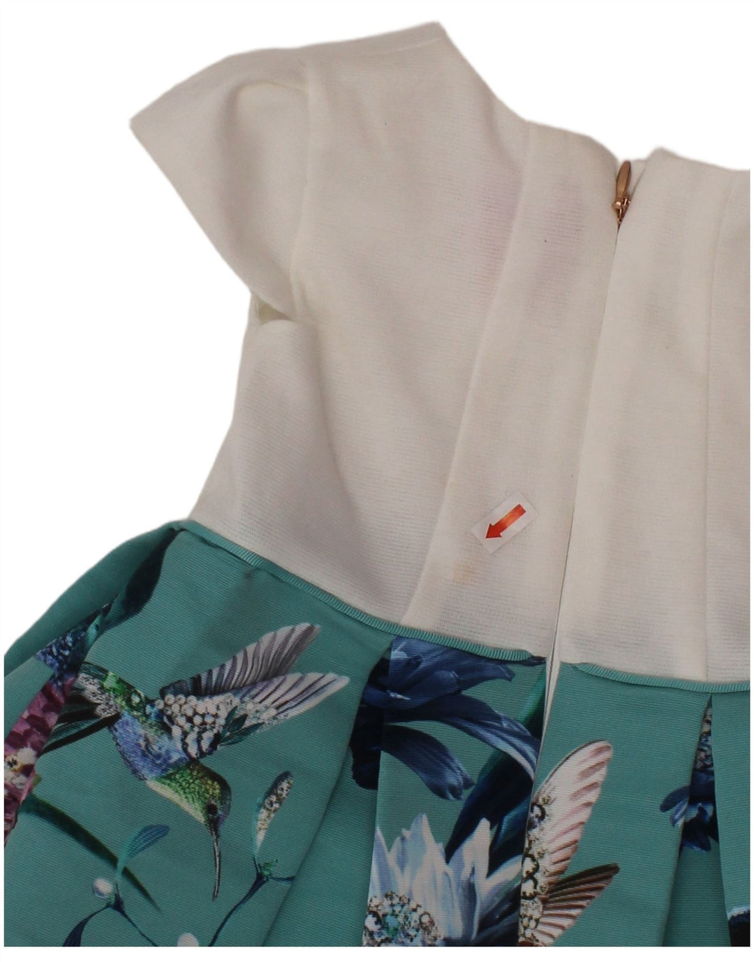 TED BAKER Baby Girls A-Line φόρεμα 9-12 μηνών Λευκός φλοράλ πολυεστέρας