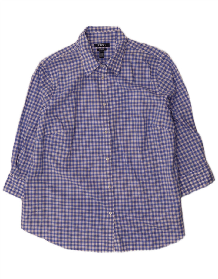 Chaps Γυναικείο πουκάμισο UK 18 XL Blue Gingham Cotton
