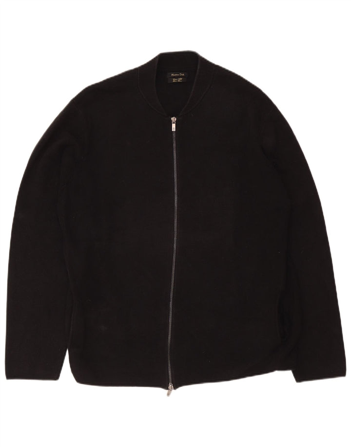 Ανδρικό πουλόβερ Massimo Dutti Ζακέτα 2XL Μαύρο βαμβακερό
