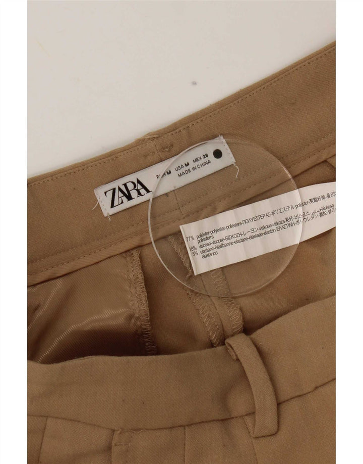 Zara Γυναικείο Παντελόνι με Καρφωτό Κοστούμι Medium W28 L31 Beige Polyester