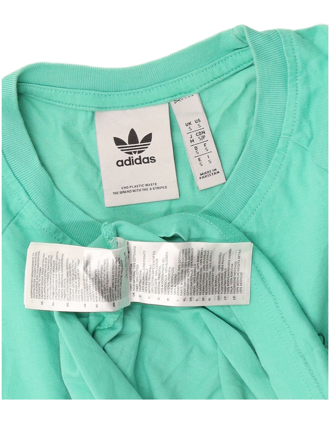 Ανδρικό γραφικό T-Shirt Adidas Top Μικρό Τυρκουάζ Βαμβακερό