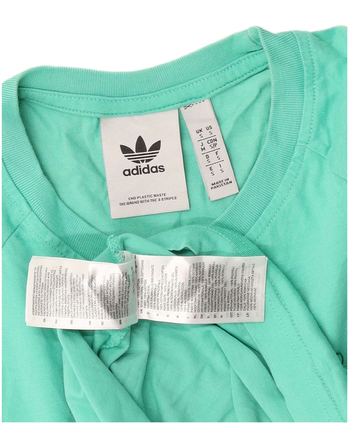 Ανδρικό γραφικό T-Shirt Adidas Top Μικρό Τυρκουάζ Βαμβακερό