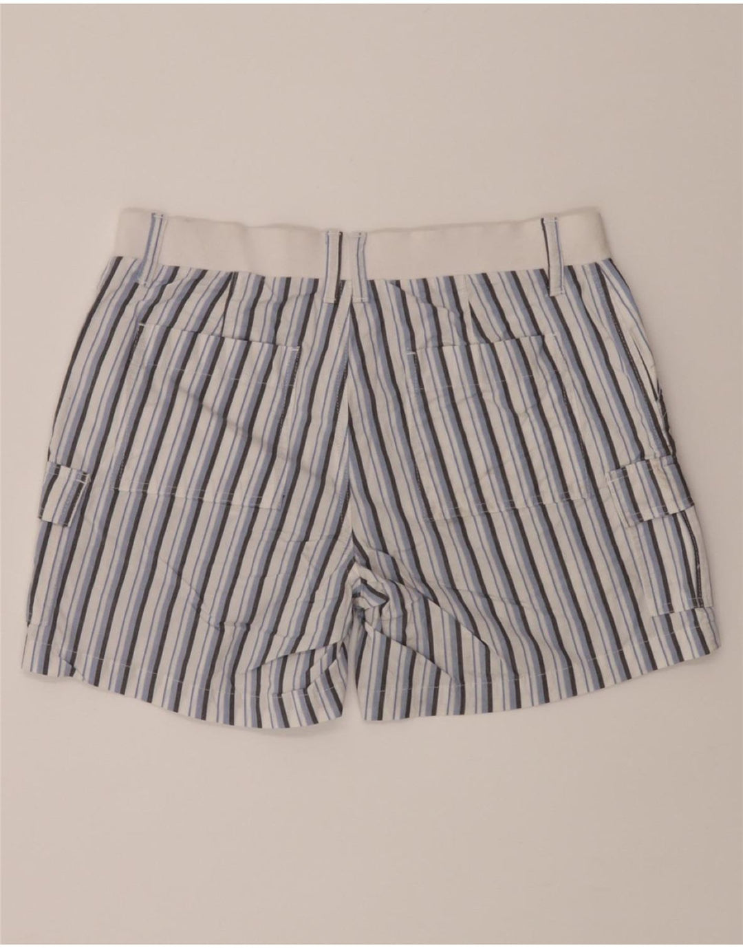 LEE Womens Mid Rise Regular Fit Cargo Shorts US 12 Large W36  Blue Striped Vintage Lee and Second-Hand Lee from Messina Hembry 