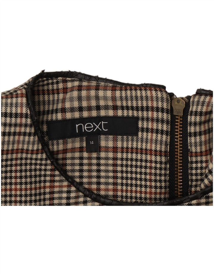 Επόμενο Γυναικείο Αμάνικο Φόρεμα A-Line UK 14 Medium Grey Houndstooth