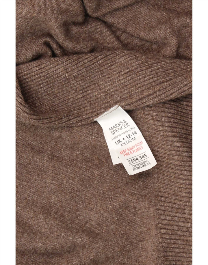 Marks & Spencer Γυναικείο ασύμμετρο πουλόβερ ζακέτα UK 12/14 Μεσαίο καφέ