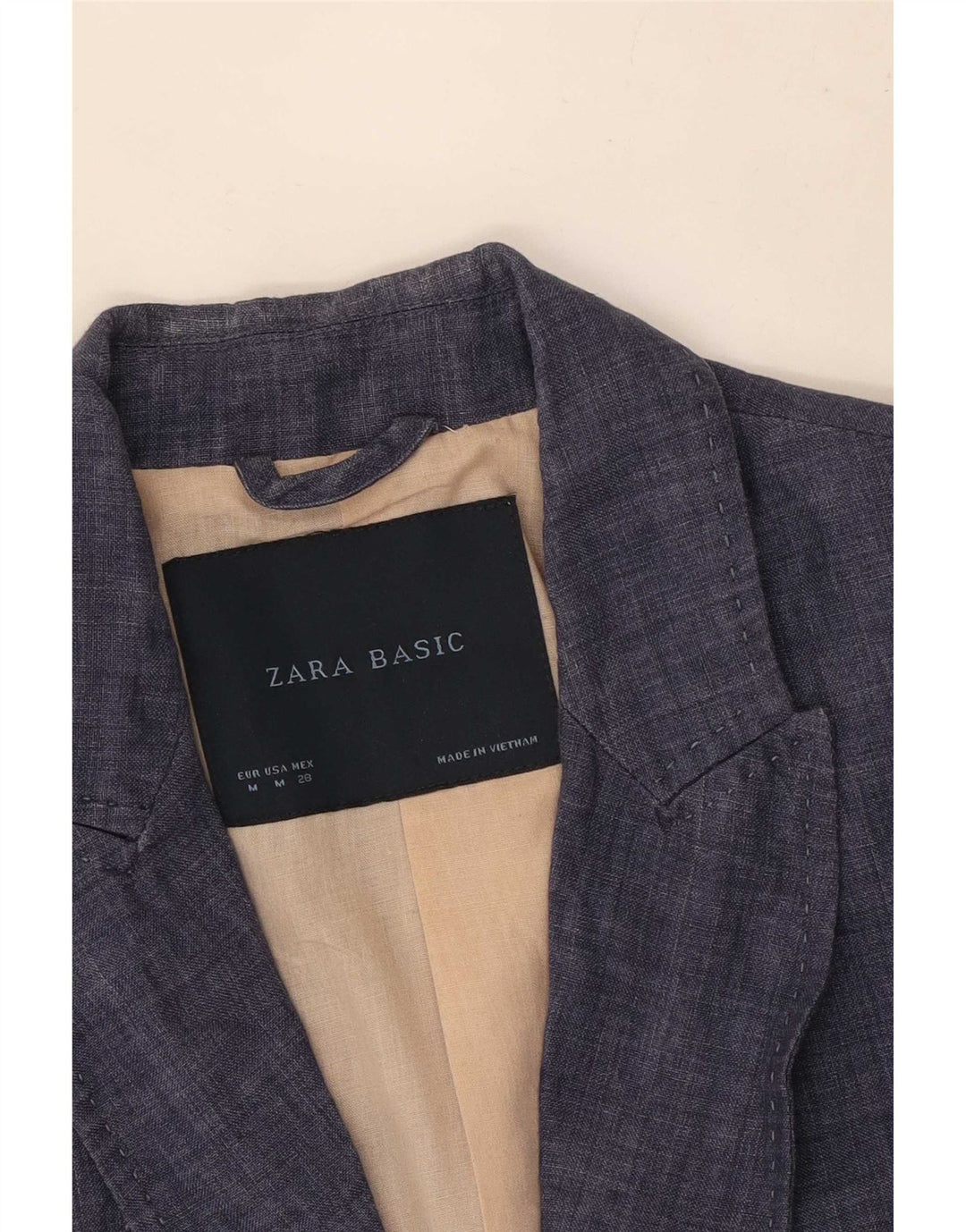 Zara Γυναικείο μπλέιζερ 1 κουμπιού μπουφάν UK 12 Medium Navy Blue