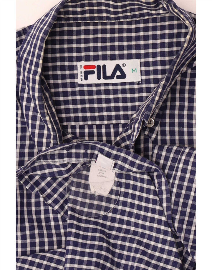 Ανδρικό πουκάμισο Fila με κανονική εφαρμογή, μεσαίο μπλε ναυτικό βαμβακερό Gingham