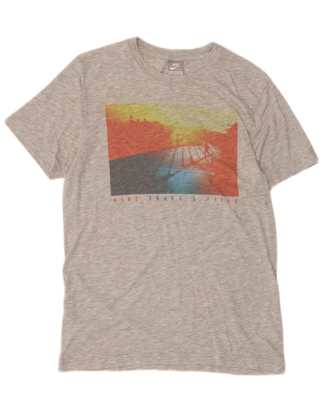 Ανδρικό μπλουζάκι Nike με γραφικό τοπ από μεσαίο γκρι πολυεστέρα
