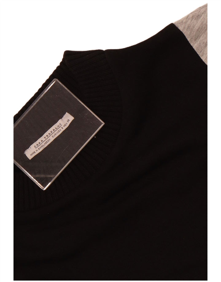 Zara Γυναικεία φούτερ μεγάλου μεγέθους Jumper UK 10 Small Black Colourblock
