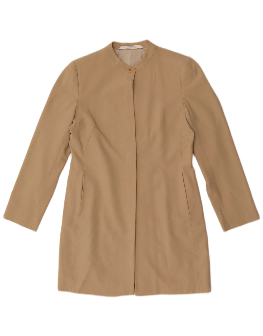 Marks & Spencer Γυναικείο σακάκι Longline Blazer UK 8 Small Beige Polyester