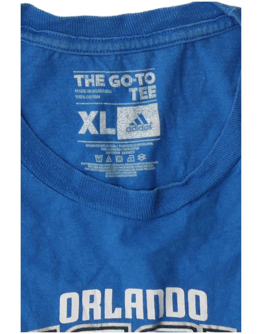 ADIDAS Mens Orlando Magic Graphic T-Shirt Top XL Blue Cotton Vintage Adidas and Second-Hand Adidas from Messina Hembry 