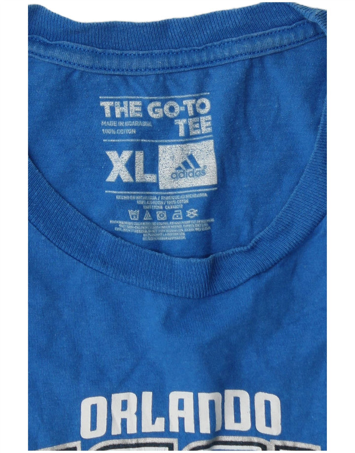 ADIDAS Mens Orlando Magic Graphic T-Shirt Top XL Blue Cotton Vintage Adidas and Second-Hand Adidas from Messina Hembry 