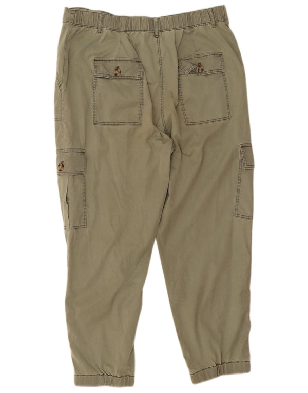 Marks & Spencer Womens Joggers Cropped Παντελόνι UK 14 Large W32 L24 Khaki
