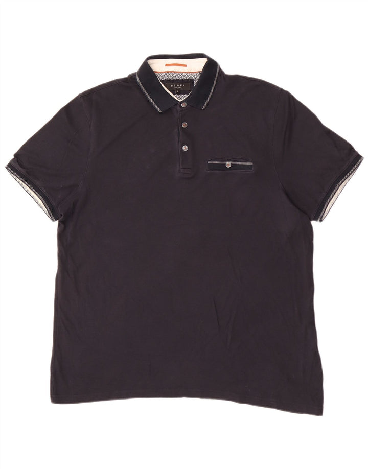 Ted Baker Ανδρικό πουκάμισο Polo Νούμερο 4 Μεγάλο Βαμβακερό Navy Blue