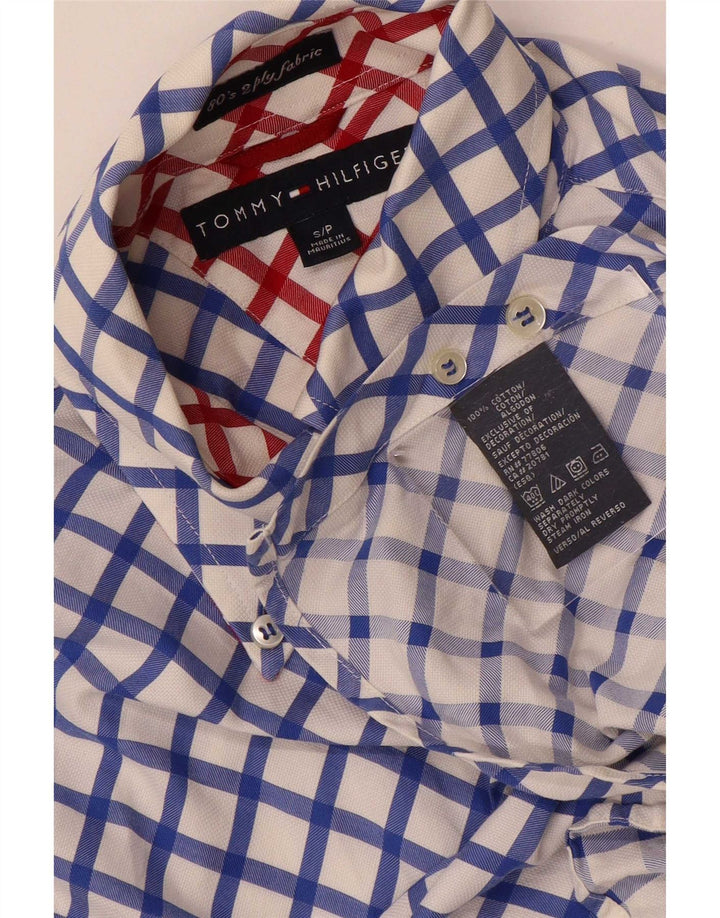 Ανδρικό πουκάμισο Tommy Hilfiger Μικρό μπλε γεωμετρικό βαμβακερό