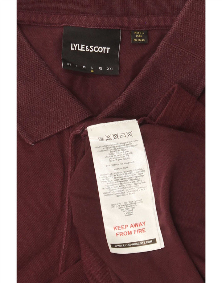 Ανδρικό πουκάμισο πόλο Lyle & Scott, μεγάλο βαμβακερό μπορντό