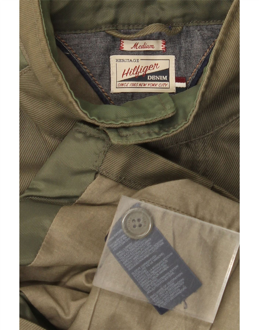 TOMMY HILFIGER Ανδρικό Μπουφάν Military UK 38 Medium Khaki Cotton