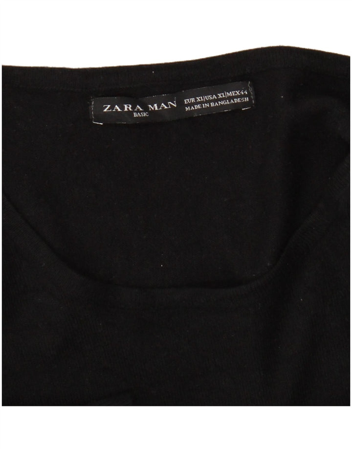 Ανδρικό πουλόβερ Zara Crew Neck Jumper XL Μαύρο