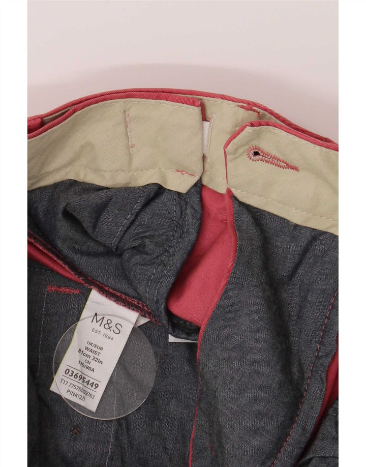 Marks & Spencer Ανδρικό σορτς Chino με κανονική εφαρμογή W32 Μεσαίο ροζ βαμβακερό