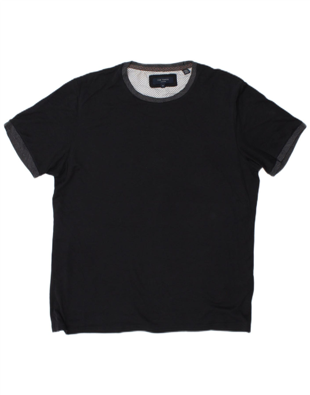 TED BAKER Ανδρικό T-shirt Top Size 3 Βαμβακερό μεσαίο Navy Blue