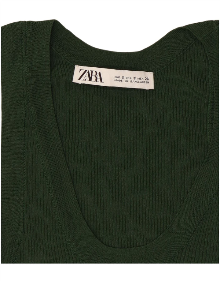 Zara Γυναικείο γιλέκο Crop Tank Top UK 8 Small Green