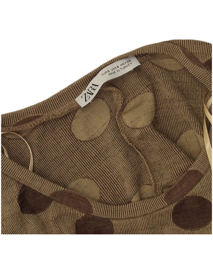 Zara γυναικεία μακρυμάνικη μπλούζα oversized μπλούζα UK 10 Small Khaki Pot