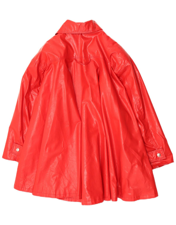 Γυναικείο παλτό C & A Oversized UK 14 Medium Red Polyvinyl