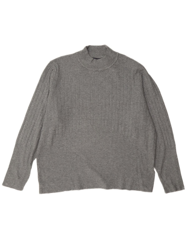 Marks & Spencer Γυναικείο πουλόβερ με λαιμό χελώνα UK 22 3XL γκρι βισκόζη