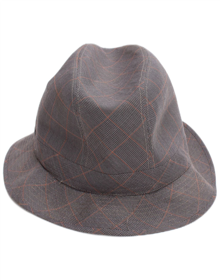 Vintage Ανδρικό καπέλο Fedora Large Grey Check Classic
