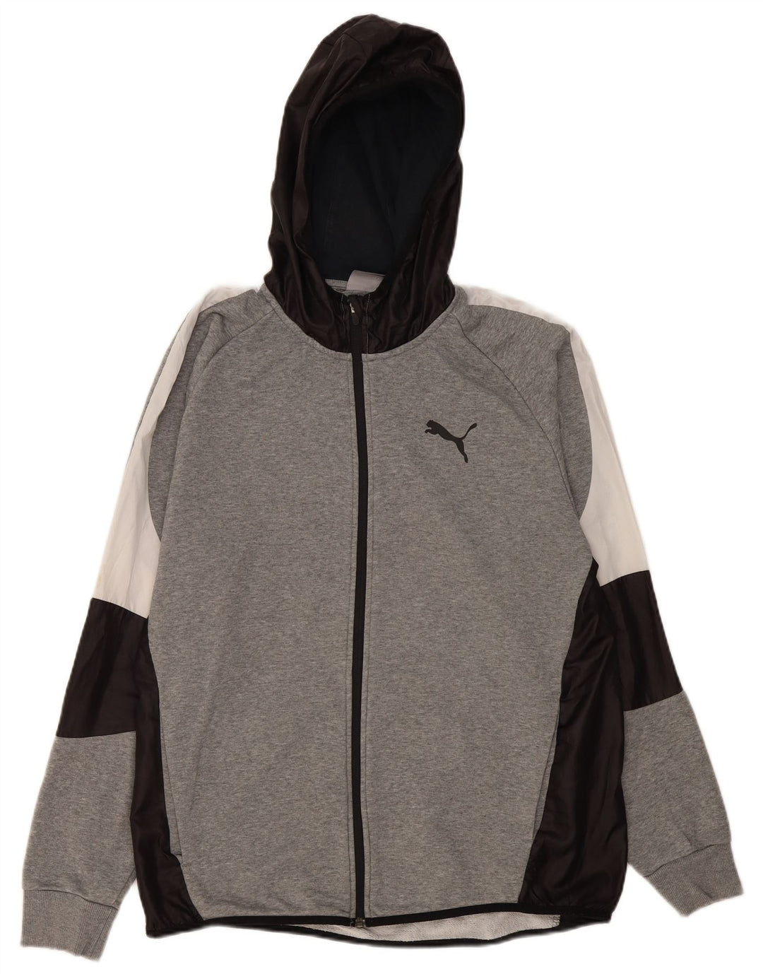 Ανδρικό πουλόβερ με κουκούλα με φερμουάρ Puma XL γκρι Colourblock