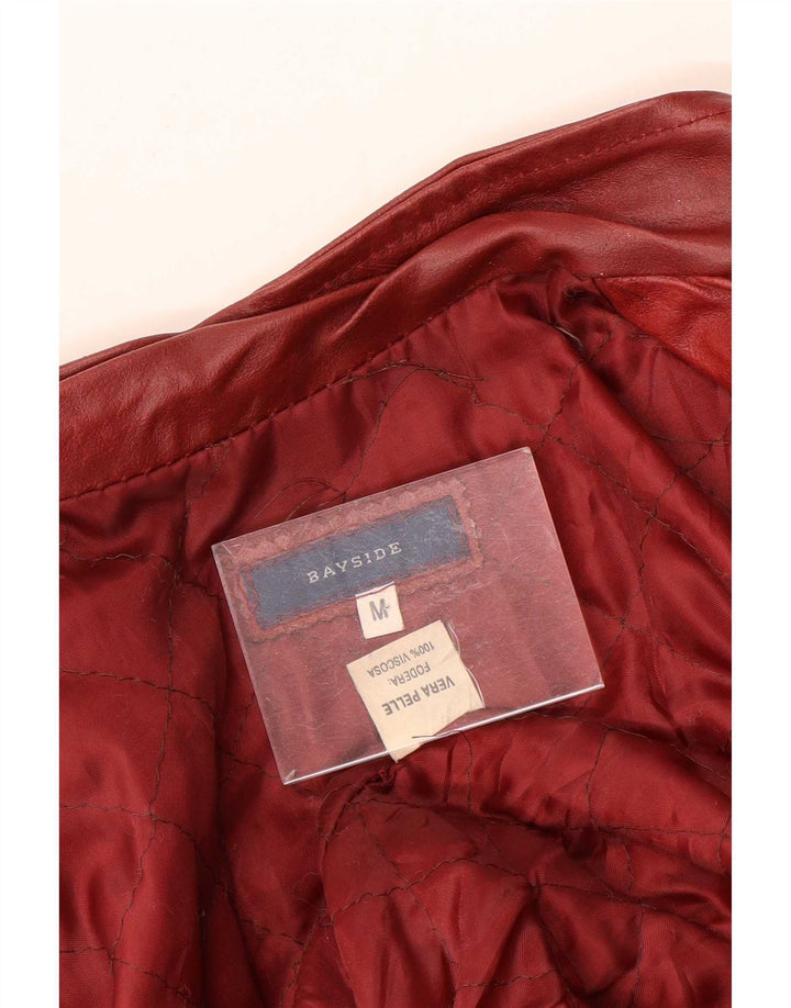 Bayside Γυναικείο Δερμάτινο Παλτό UK 14 Medium Red