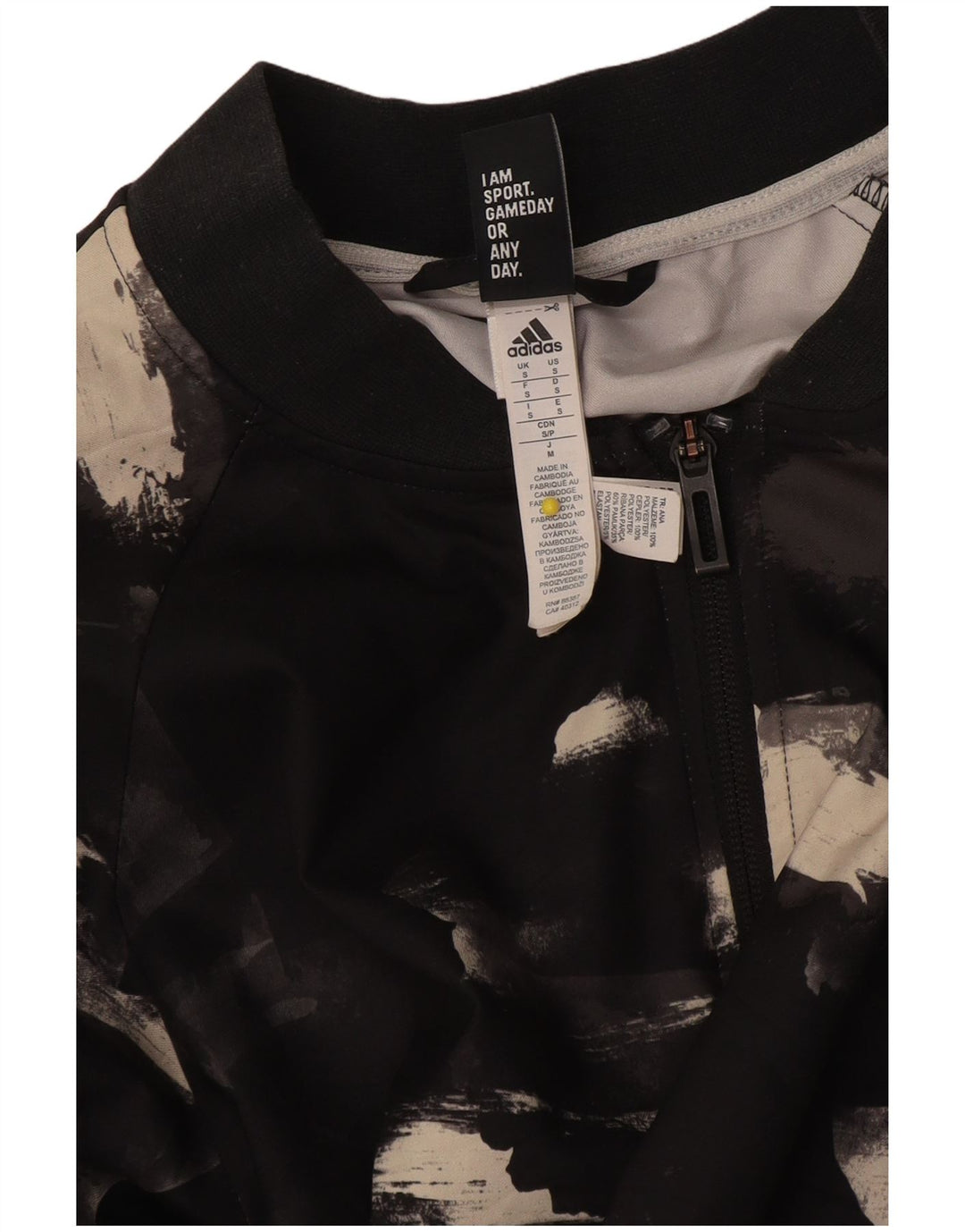 Γυναικεία αθλητική φόρμα Adidas Abstract Pattern Top Jacket UK 10 Small Black