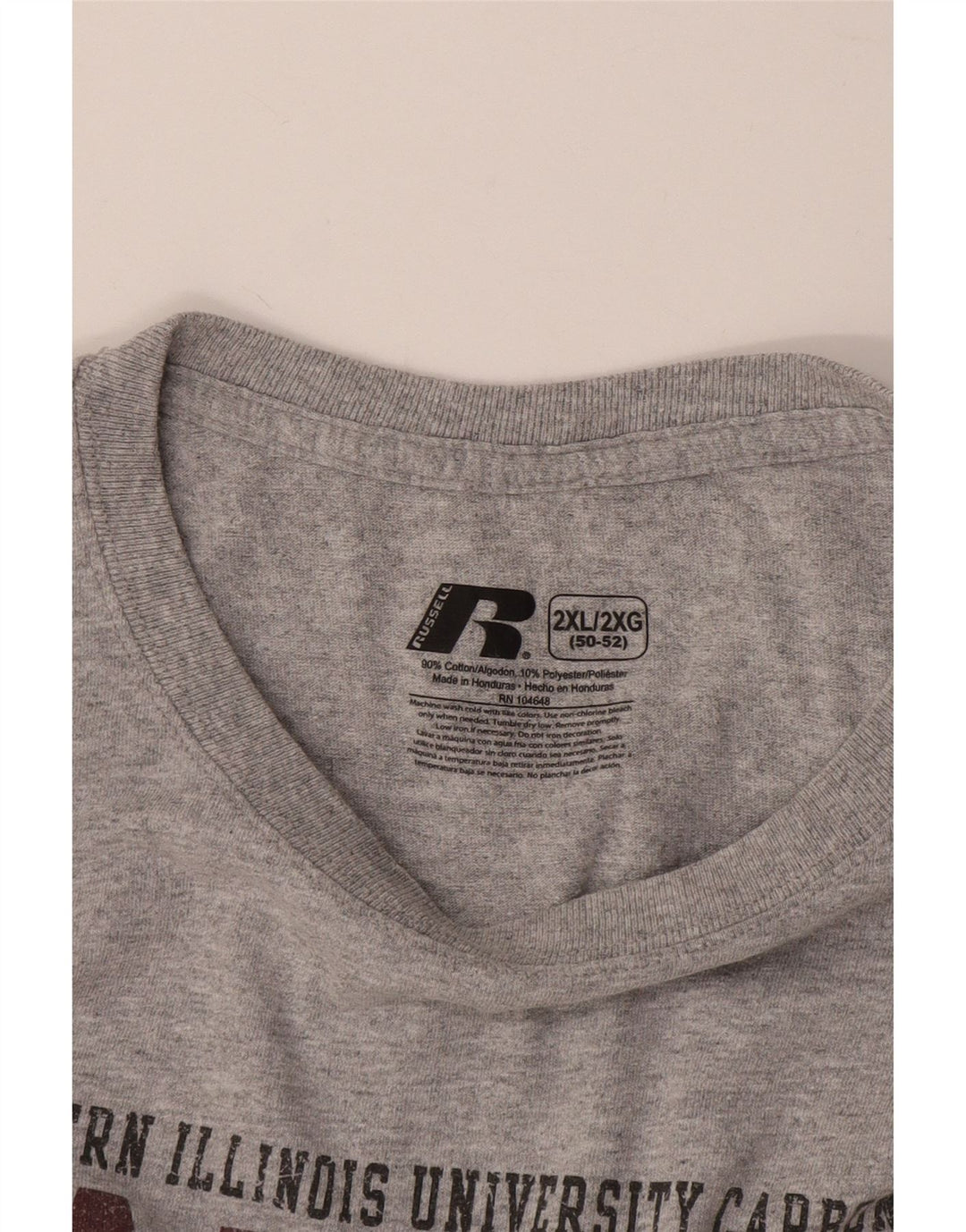 RUSSELL ATHLETIC Ανδρικό γραφικό μπλουζάκι Salukis Top 2XL γκρι βαμβακερό