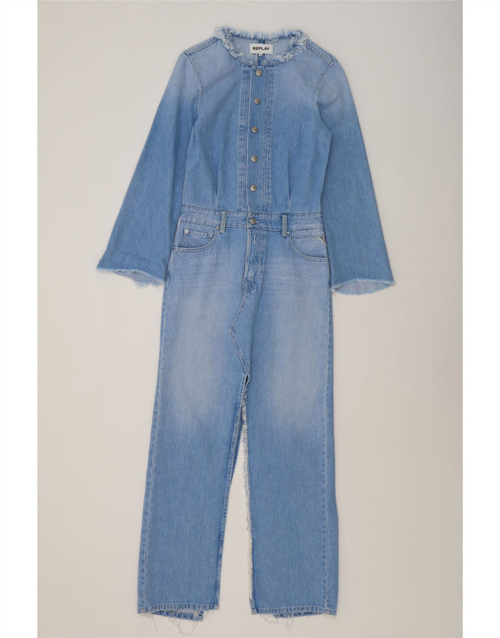 Replay γυναικεία τζιν φόρμα UK 10 Small Blue Cotton