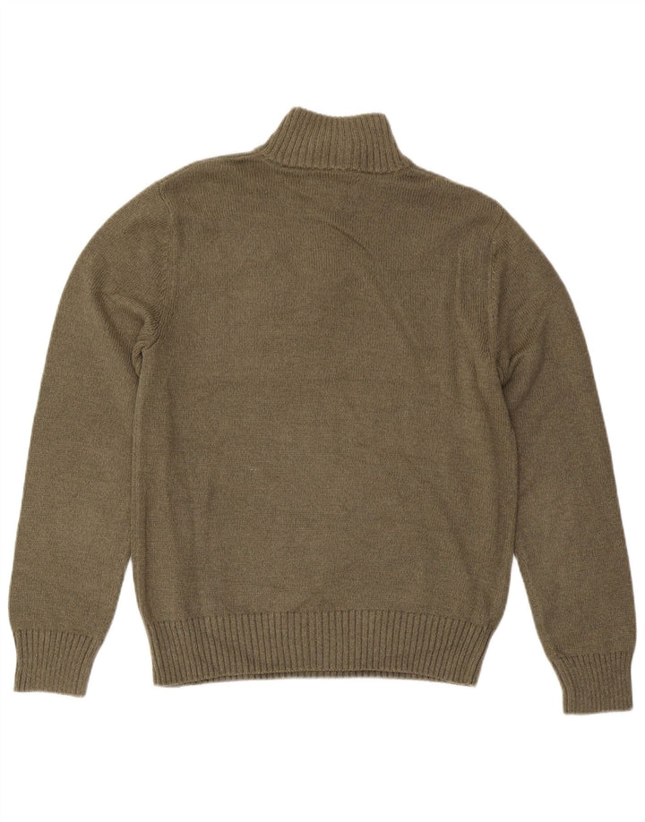 EDDIE BAUER Ανδρικό πουλόβερ πουλόβερ με φερμουάρ Μικρό χακί βαμβακερό
