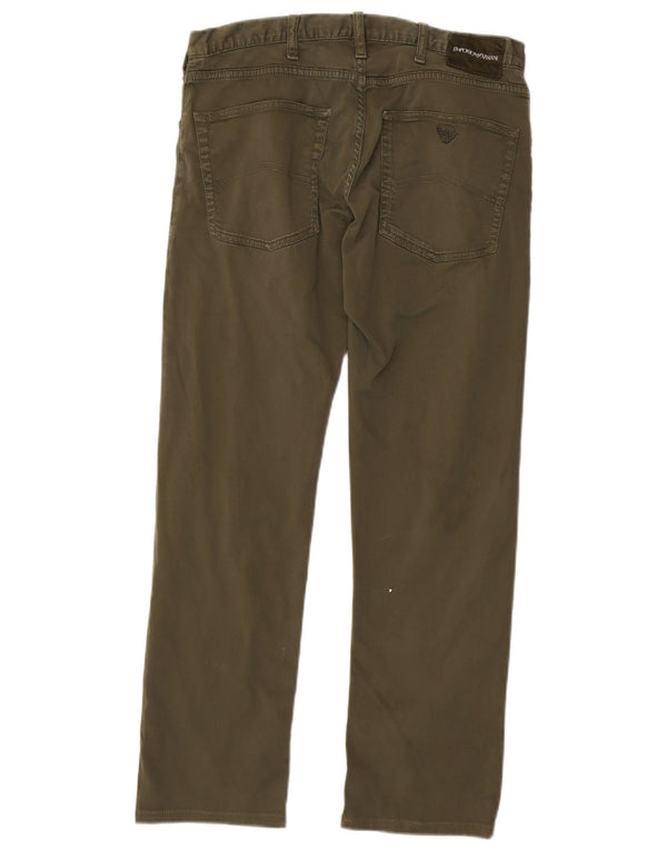 Emporio Armani Ανδρικό ίσιο casual παντελόνι W32 L27 Χακί βαμβακερό