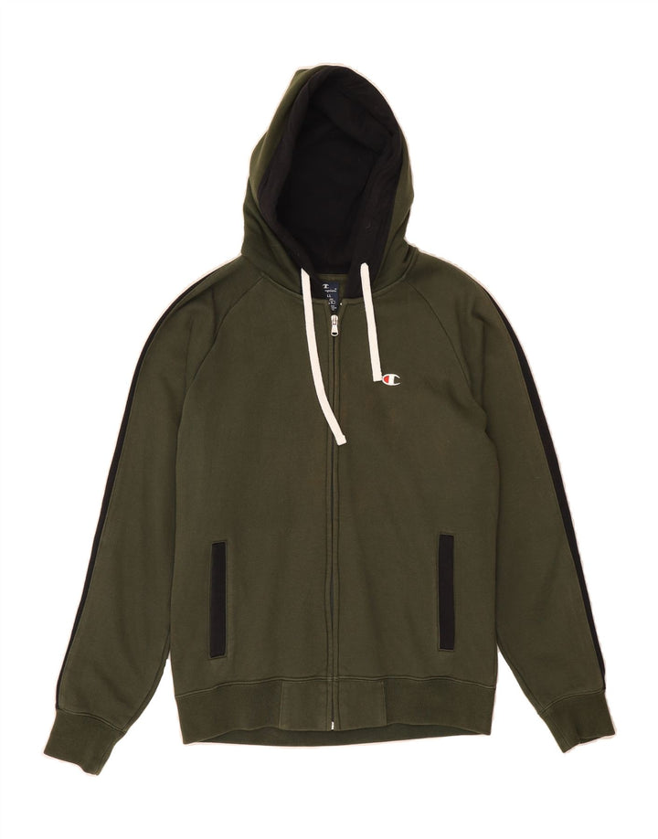 CHAMPION Mens Zip Hoodie Sweater Small Green Cotton Vintage Champion and Second-Hand Champion from Messina Hembry 