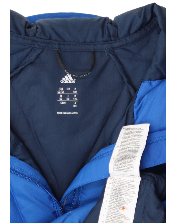 Ανδρικό μπουφάν με κουκούλα Adidas UK 42/44 μεγάλο μπλε πολυεστέρας