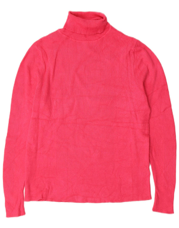 Marks & Spencer Γυναικείο πουλόβερ με ρολό λαιμόκοψη UK 18 XL ροζ βισκόζη