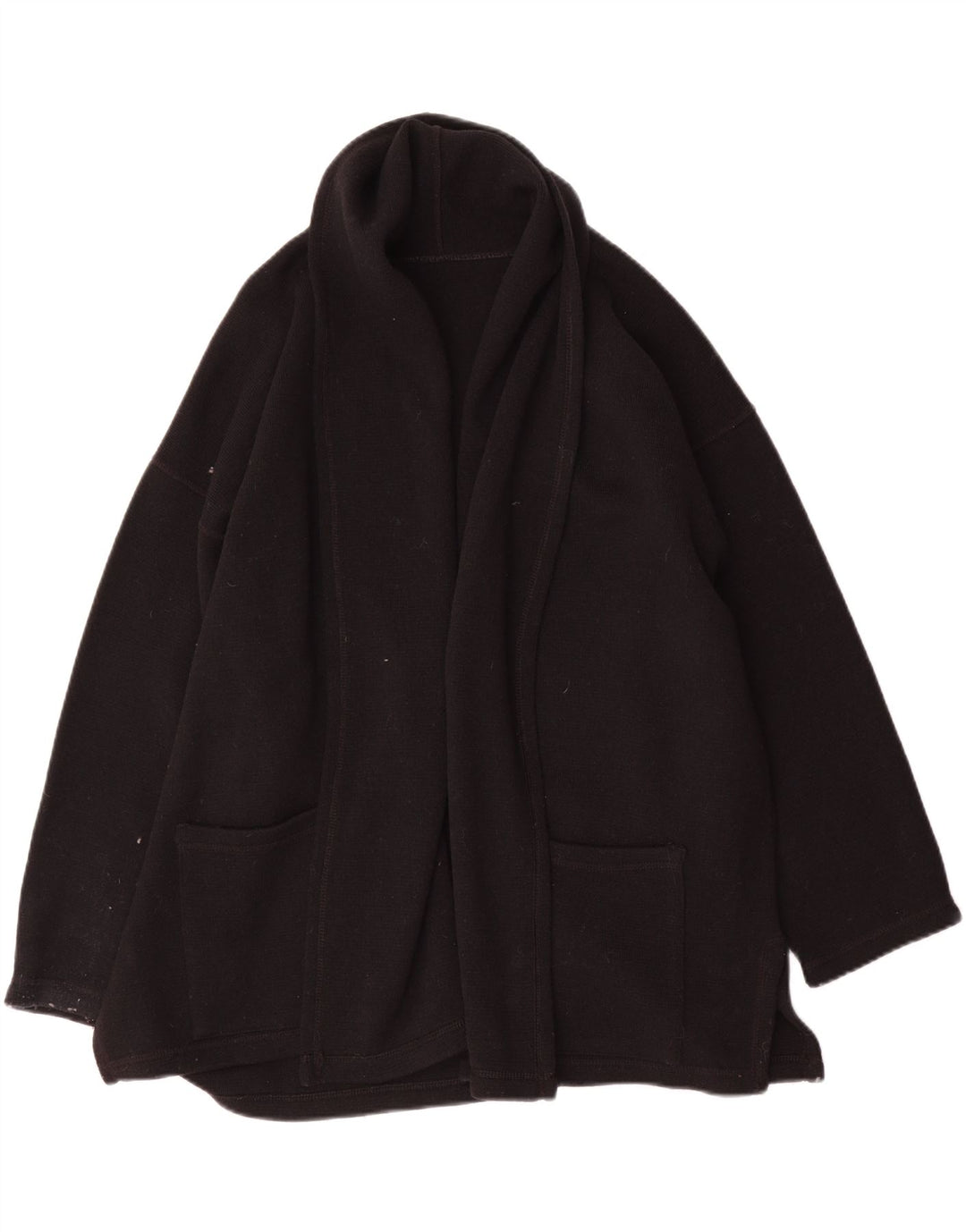 Vintage γυναικείο oversized ζακέτα πουλόβερ UK 14 μεσαίο μαύρο μαλλί